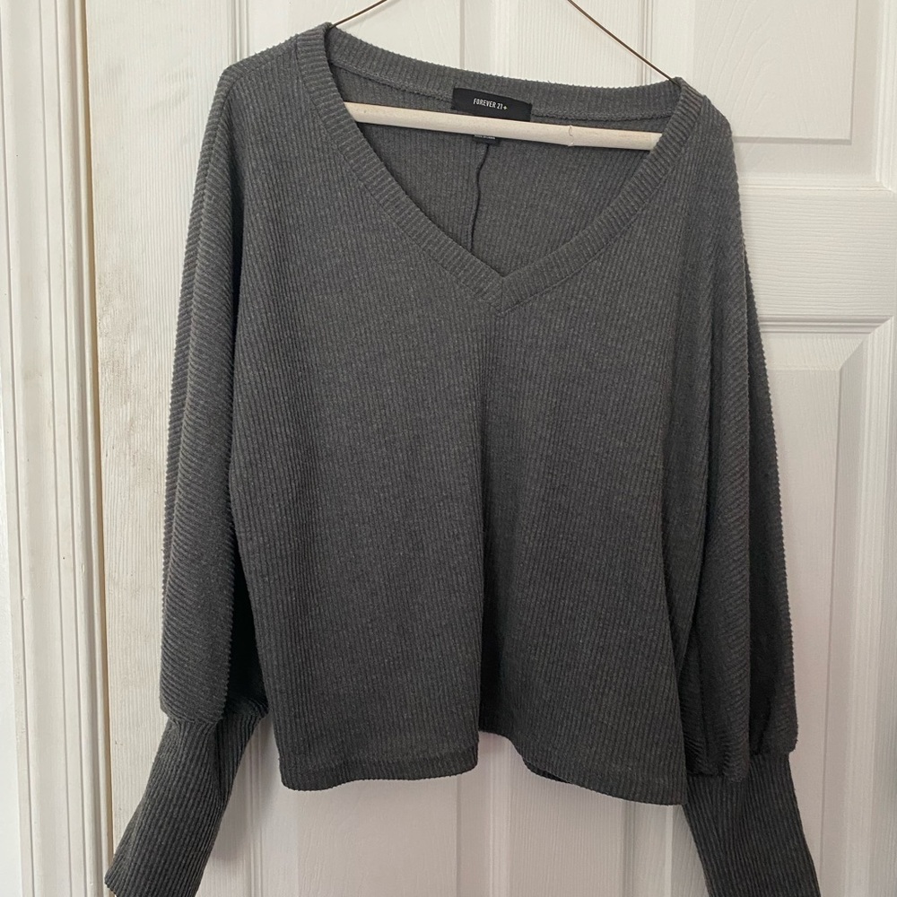 Gray cropped sweater